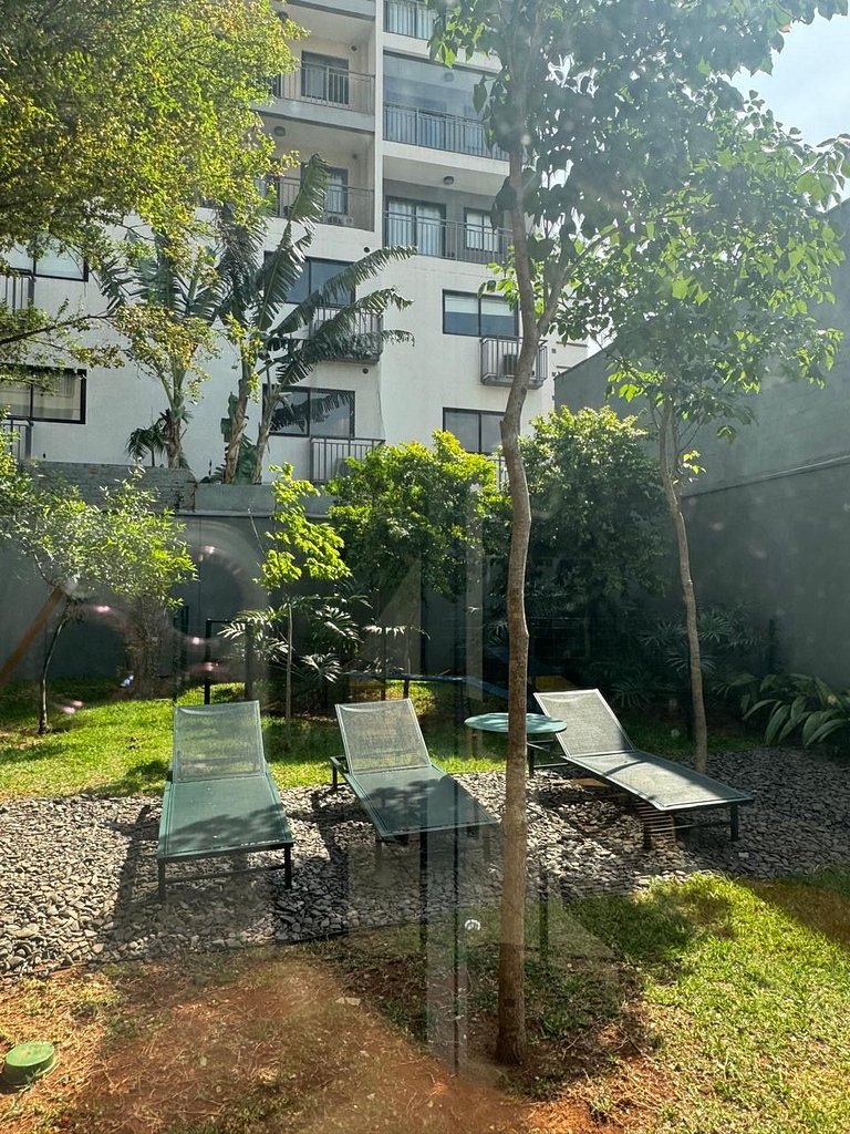 218 Ap Moema | Próx metrô e Ibira! A/C, Wifi, academia