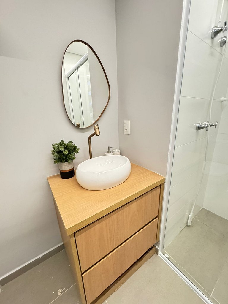 508 Ap Completo no Brooklin c/ Wi-Fi