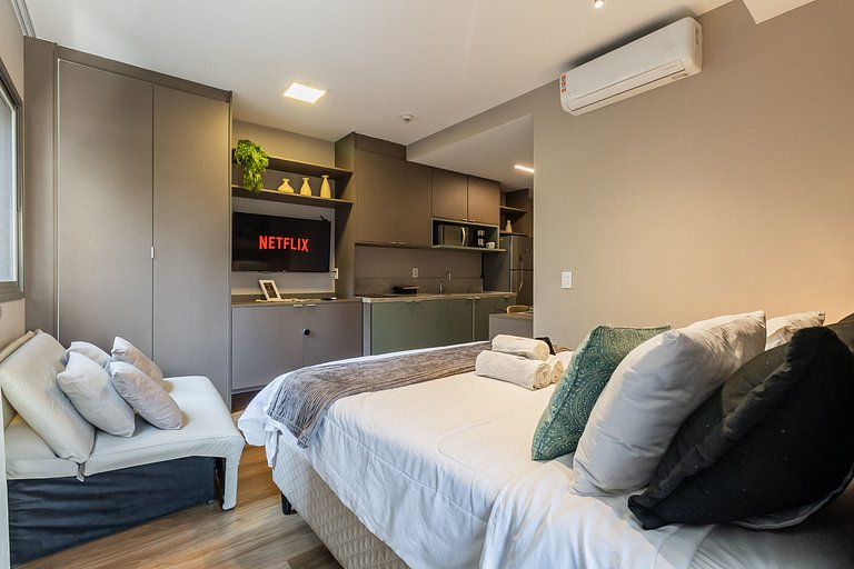 2023 Luxo no brooklin | A/C, academia, Wi-Fi