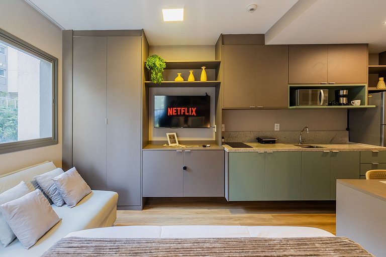 2023 Luxo no brooklin | A/C, academia, Wi-Fi