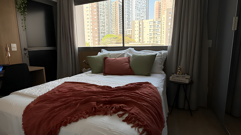 3011 Brooklin | Studio Novo c/ AC e Academia