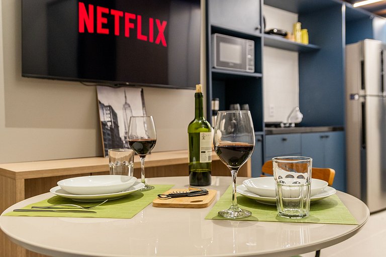 509 Luxo No Brooklin C/ Ar condicionado + Piscina