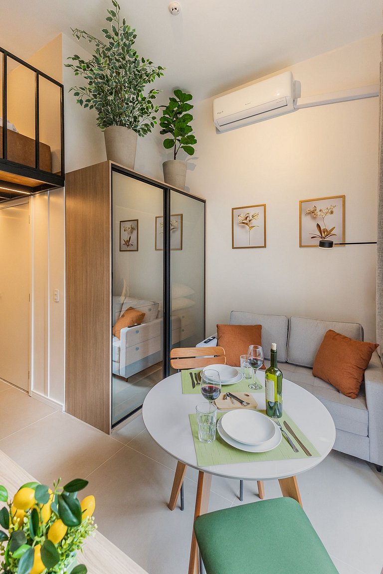 509 Luxo No Brooklin C/ Ar condicionado + Piscina