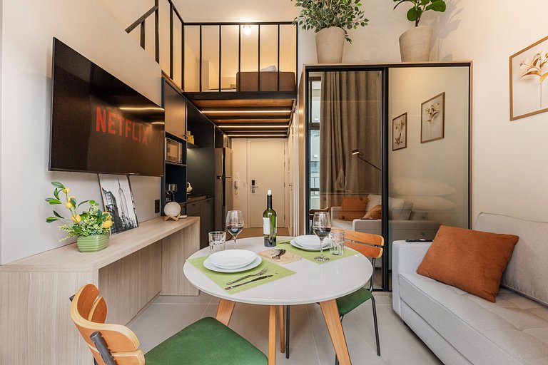 509 Luxo No Brooklin C/ Ar condicionado + Piscina