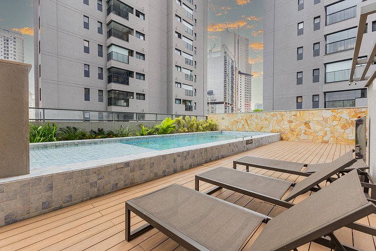 509 Luxo No Brooklin C/ Ar condicionado + Piscina