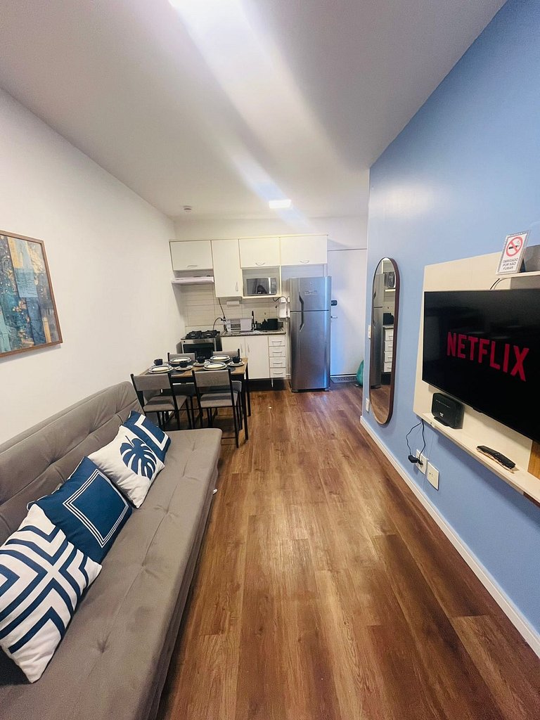 907 Ap charmoso em Pinheiros com academia e AC