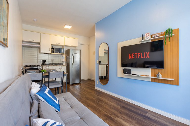 907 Ap charmoso em Pinheiros com academia e AC