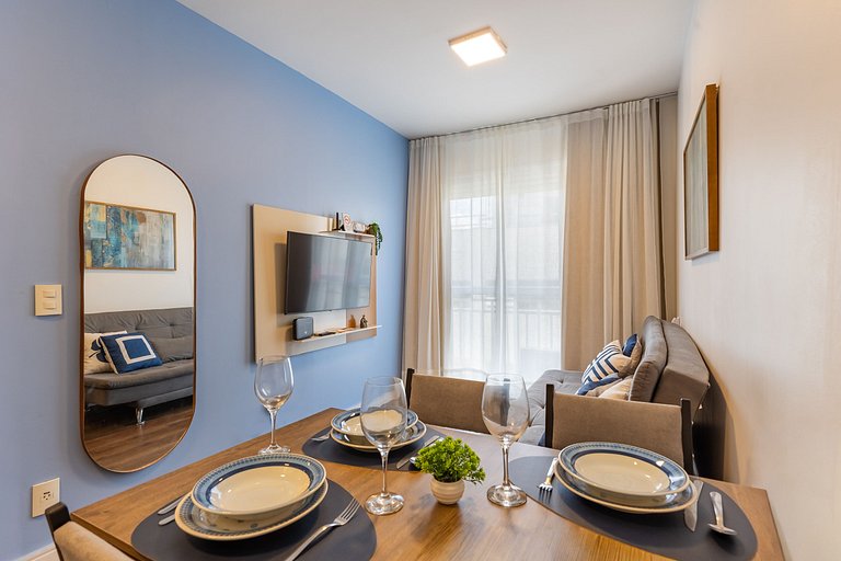 907 Ap charmoso em Pinheiros com academia e AC